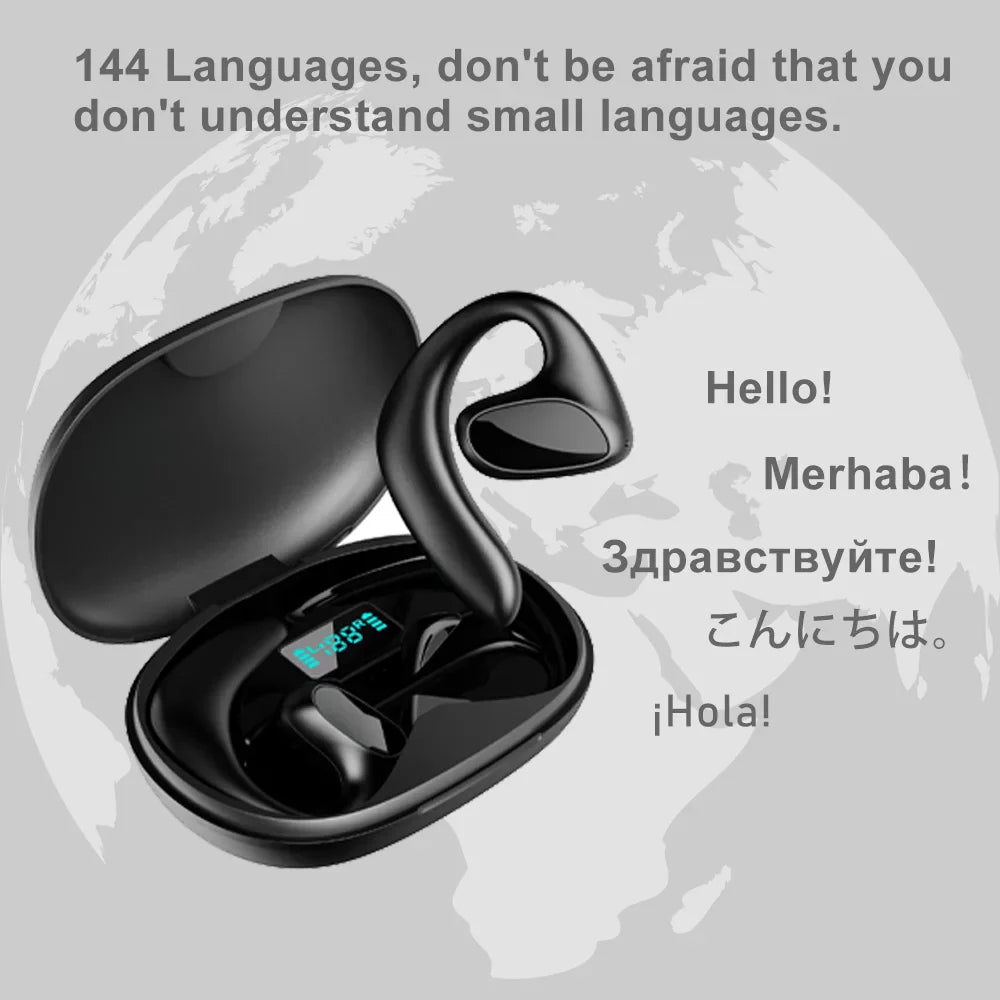 M8 Translator Earbuds | 144-Language Two-Way Real-Time Translator with 97% Accuracy | Music & Call Support