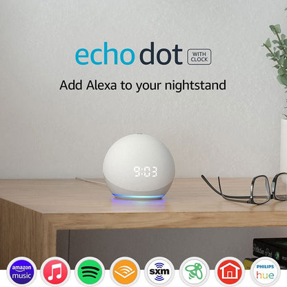 Echo Dot 4 with Clock & Alexa