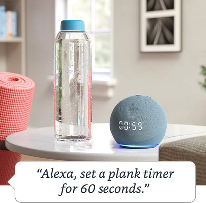 Echo Dot 4 with Clock & Alexa